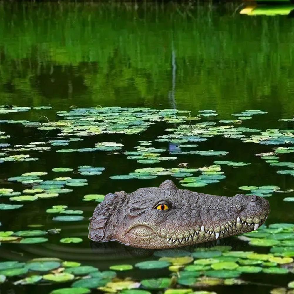 Floating Alligator Head In Garden Pond Float Alligator For Scare Goose,Predator,Heron,Duck Croc V2P8