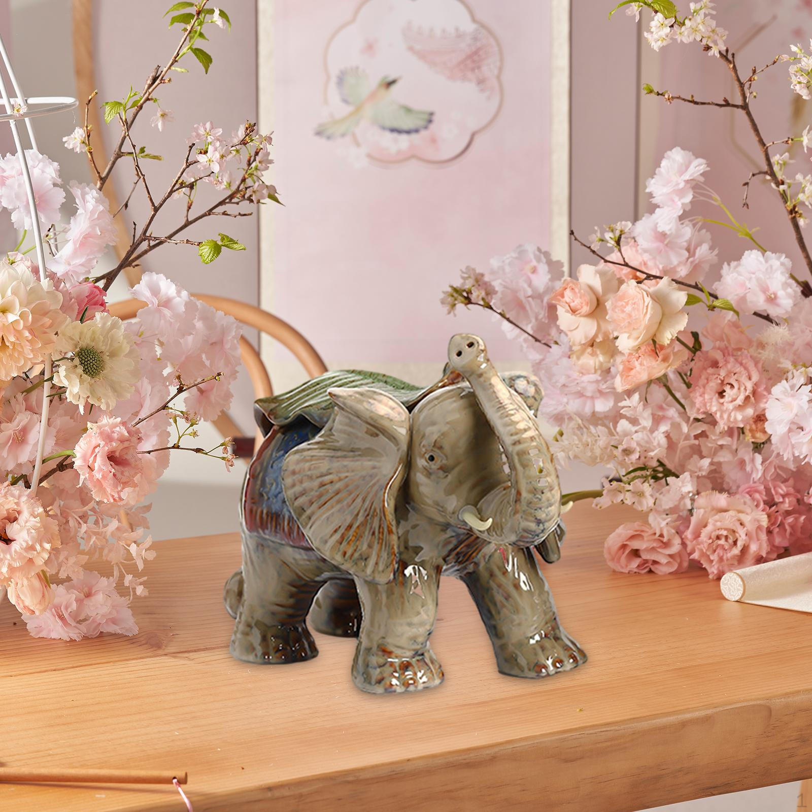 

Ceramic Sculpture Elephant Ornaments Creative Handicraft Home Decoration Style B