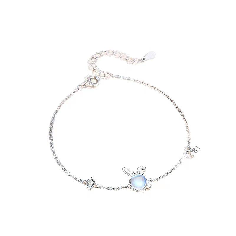 2023 Year of the Rabbit Moonstone Bracelet & Necklace Set - Cute Exquisite Women's Gift