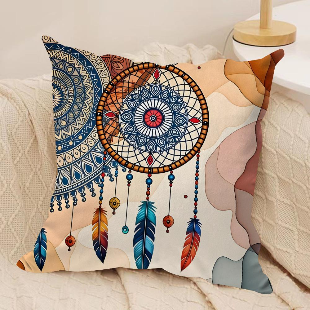 Bohemian style Cushion Cover Soft Plush Fabric DoubleSided Printed Cushion Covers for All Seasons Modern HomeDecor Gift