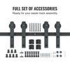 8FT Sliding Barn Door Hardware Kit, 330LBS Heavy Duty Barn Door Track Kit for Double Doors, Fit 3.7-4.3FT Total Wide and 1.3"-1.8" Thick 2 Door Panel,