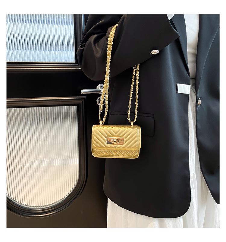 Módny trend 2025 Mini dámska štvorcová crossbody retiazková kabelka