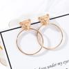 Fashion Head Leopard Geometric Alloy Earrings Trendy Metal Jewelry Women For