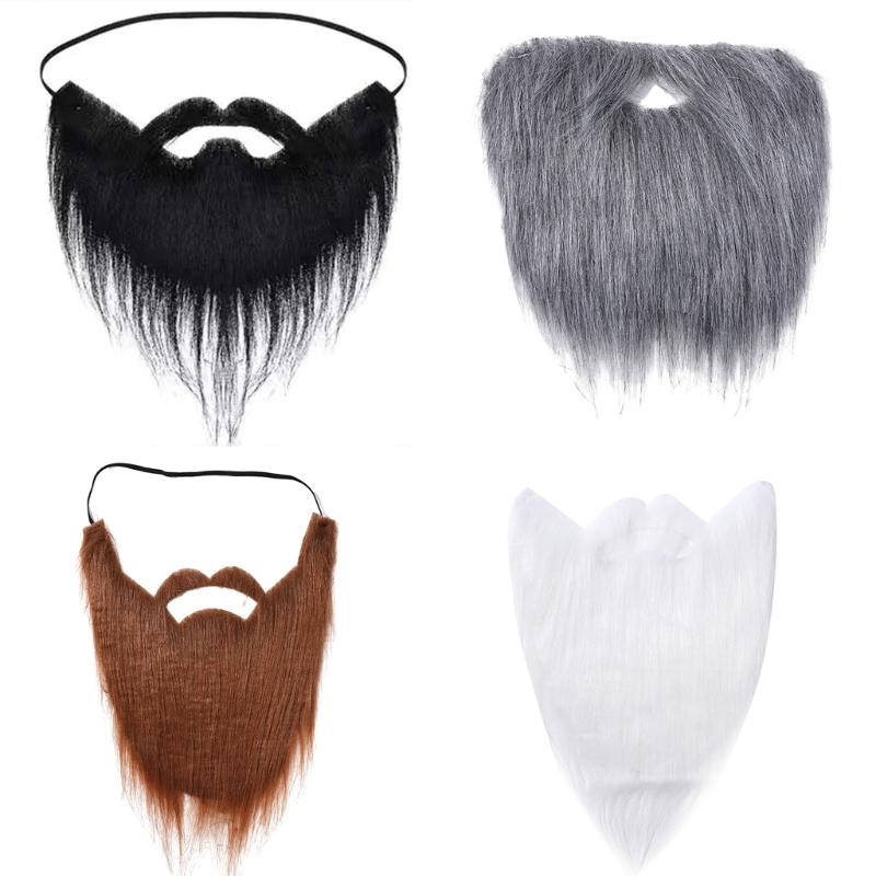 Barba Finta di Halloween Baffi Finti Divertenti Accessori per Travestimenti Baffetti Peli Facciali con Cordino Elastico Regolabile