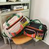 New locomotive contrasting color sports fitness bag letter luggage handbag short-distance travel bag