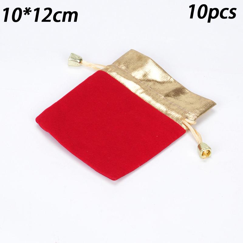 

10Pcs/Lot Vintage Velvet Bag Gold Color Trim Drawstring Red Gift Bags Wedding Jewelry Packaging Pouches S красный