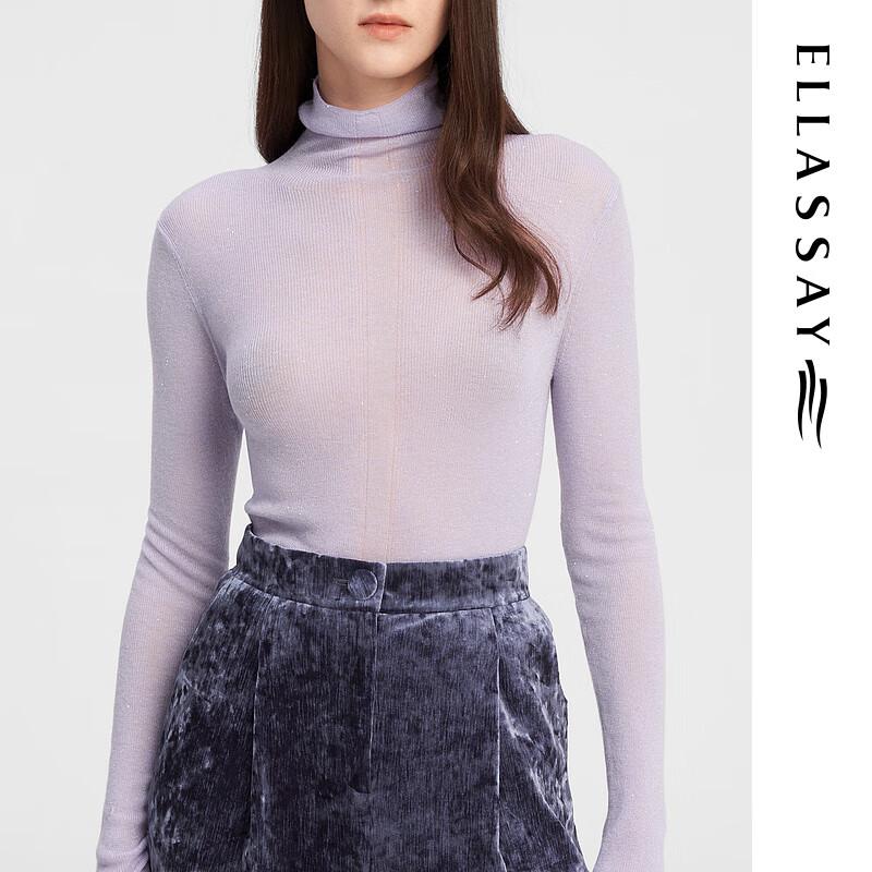 ELLASSAY Women's Lambswool High-Neck Knit Sweater