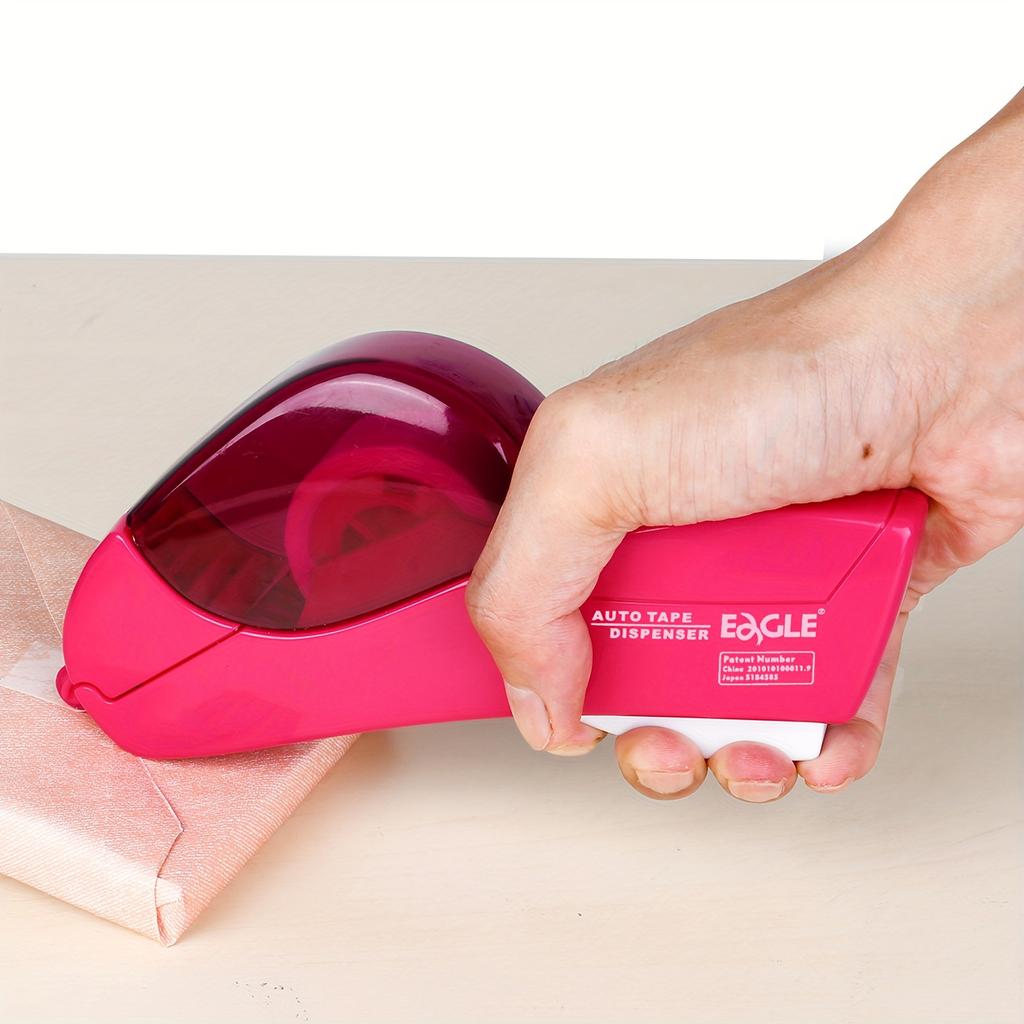 1Pc Single-Handheld Washi Tape Dispenser Gun Automatic with 2 Rolls 0.5 and 0.75 Inch Tapes for Gift Wrapping Tape Dispenser