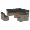 VidaXL Salon de Jardin avec Coussins 12 pcs, Canapés de Terrasse, Ensemble de Meubles de Patio, Mobilier d'Extérieur, Gris 3256039