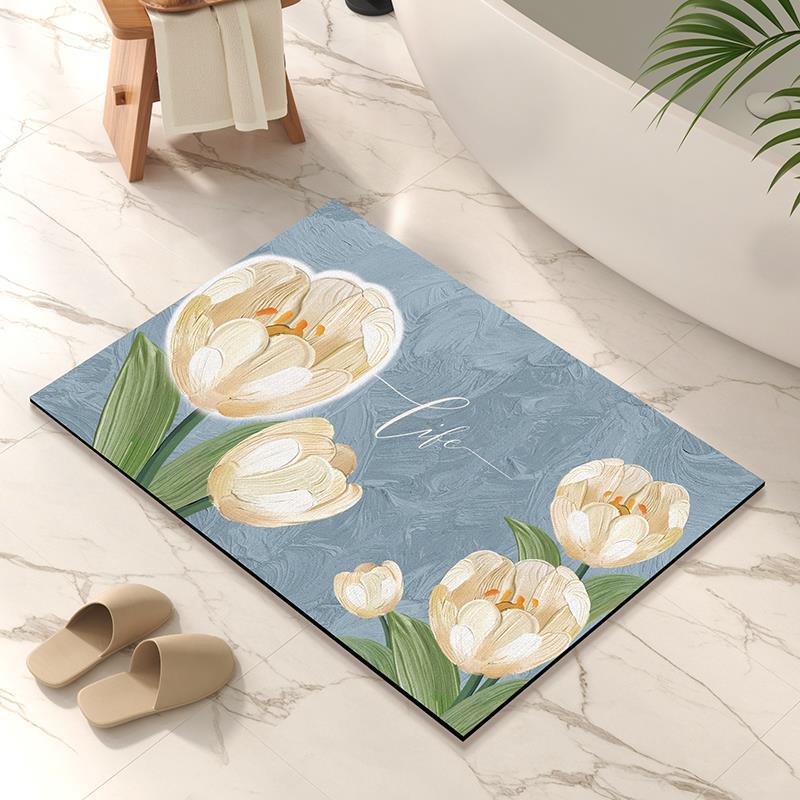 Badezimmerbodenmatte, Diatomeenerde saugfähige Fußmatte, WC-Teppich, Toilettentürmatte rutschfest Eingangstürmatte