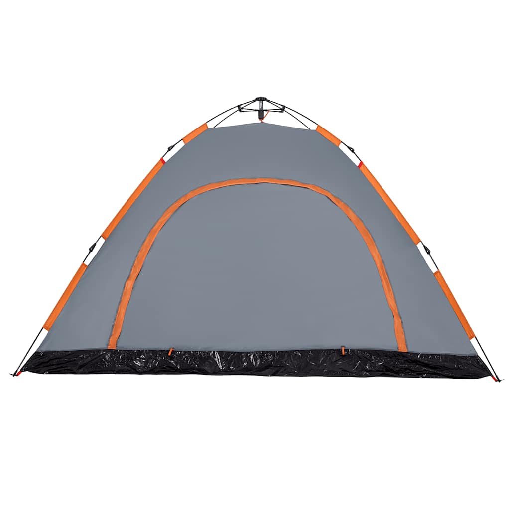 5 Person Camping Tent in Grey and Orange with Quick Release System