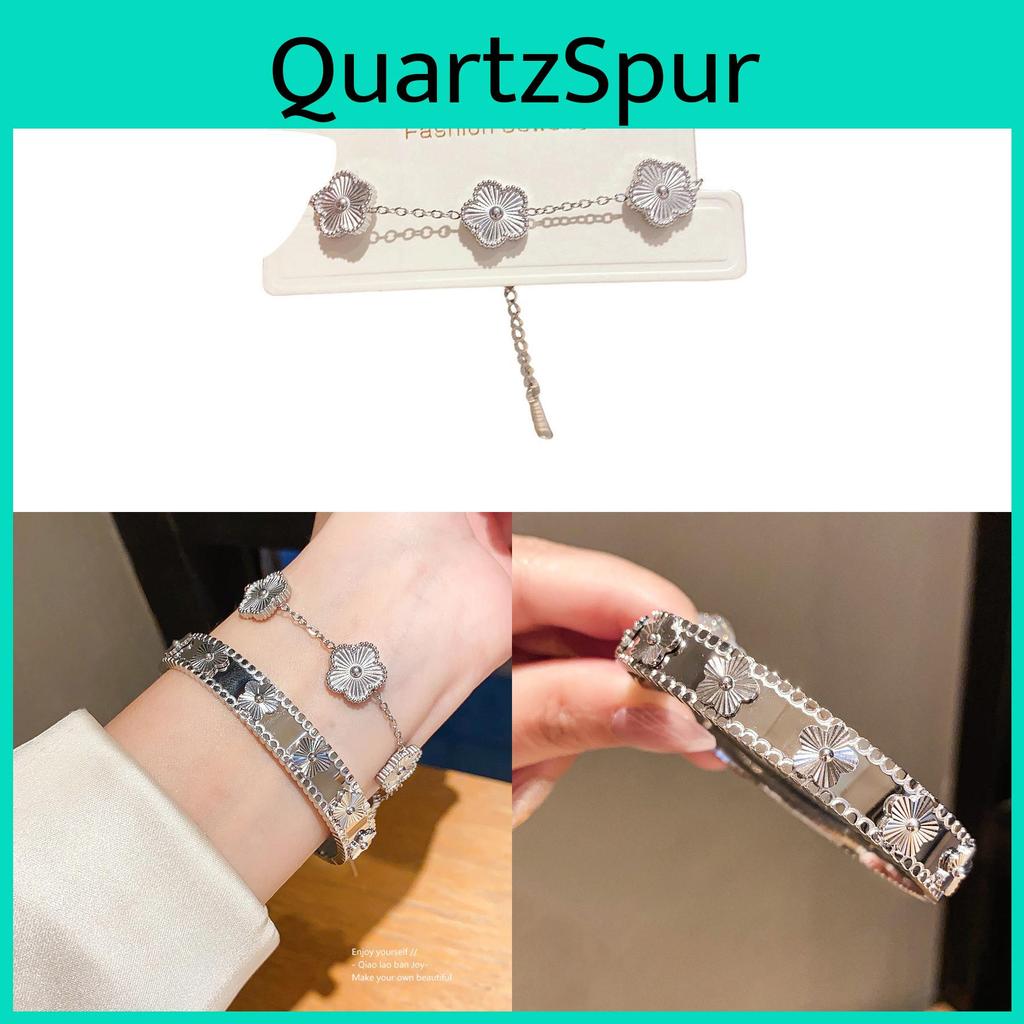 Elegant Silver Floral Stainless Steel Bangle With Electroplated Finish For Daily Wear