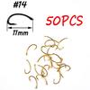 50pcs Gold Color Fly Tying Scud Nymph Hook Caddis Midge Shrimp Fly Tying Fish Hooks Size 10 12 14 16