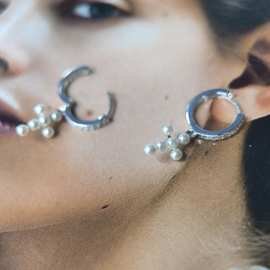 Silberohrringe mit Naturperlen, Zirkonia (2177104)