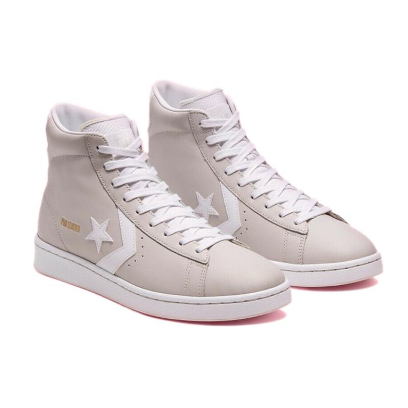 Converse Cons Pro Leather Casual High-Top Board Shoes Unisex Off-White