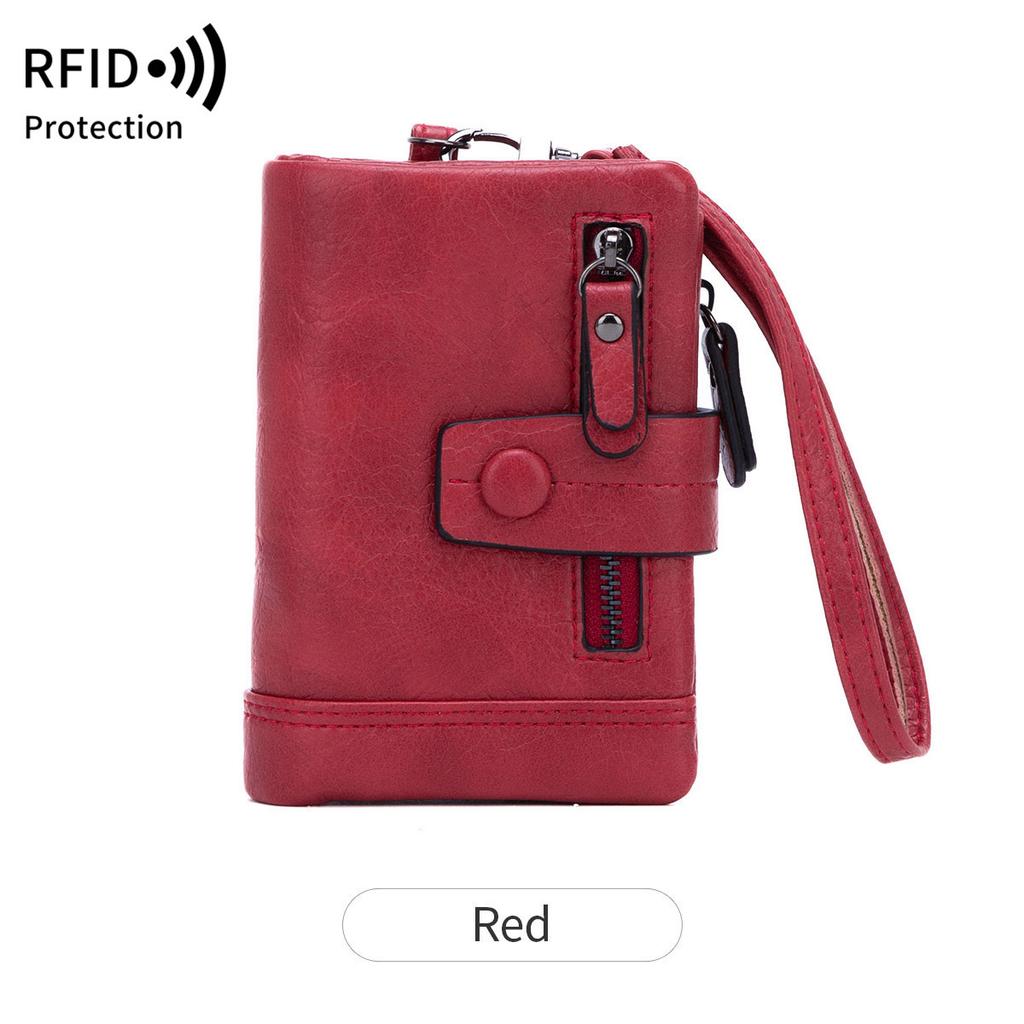Ny damplånbok mode dragkedja spänne clutch multifunktionell kort växelväska