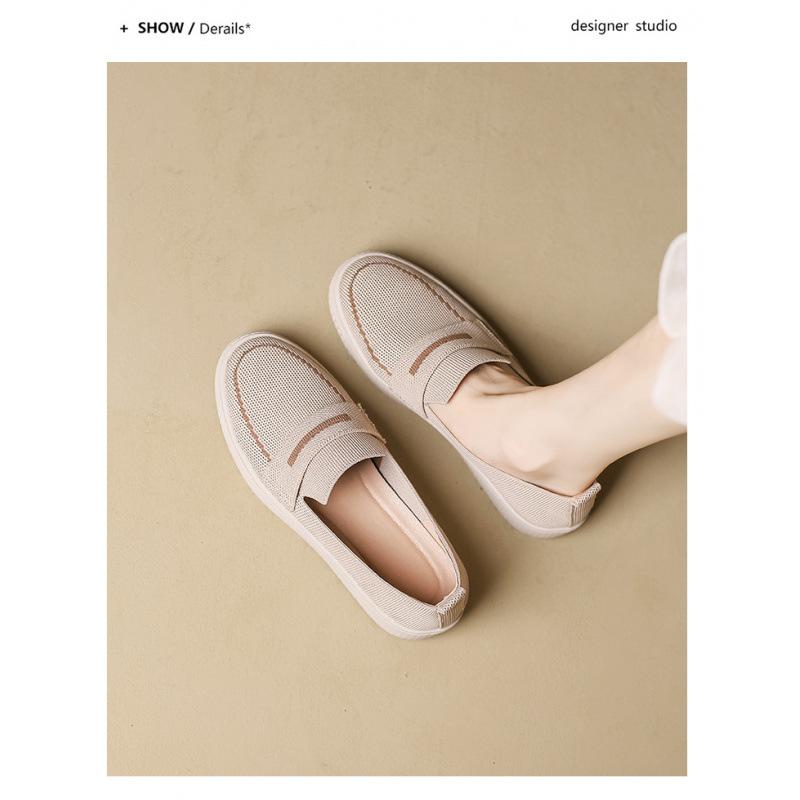 

Туфли рыбака с глубоким вырезом, одинарные туфли, плетеные туфли, летящий тканый плоская подошва круглый носок на одной педали женские 40