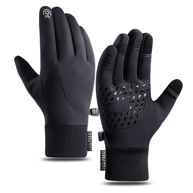 Men's Winter Cycling Gloves: Fleece Lined, Windproof, Waterproof, Touchscreen-Compatible for Outdoor Sports and Mountaineering