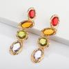 Fashionable Geometric Irregular Earrings With Vibrant Gemstones Women For
