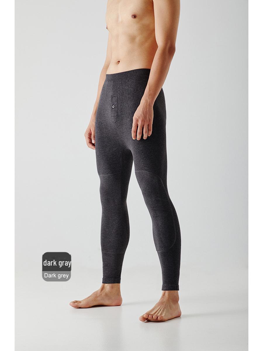 

Мужские зимние махровые утепленные брюки с наколенниками, бесшовные, теплые, плюс бархат, эластичные One size (recommended 120~200 catties) темно-серого