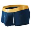 Men's Spring Summer Ice Silk Space Warehouse Free From Stripping Side Opening Double U Convex Bag Quad Briefs