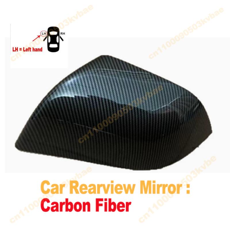 

For Tesla Model 3/Y Car Rearview Mirror Carbon Fiber Texture Water Transfer Printing Mirror Cover Door Side Rear Shell 2017-2024 Model 3-Left