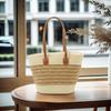 Women's Large Straw Beach Tote - Summer Handbag, Seaside Shoulder Bag, Vegetable Basket Style