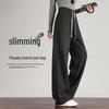 Women's Wool Blend Wide-Leg Casual Pants