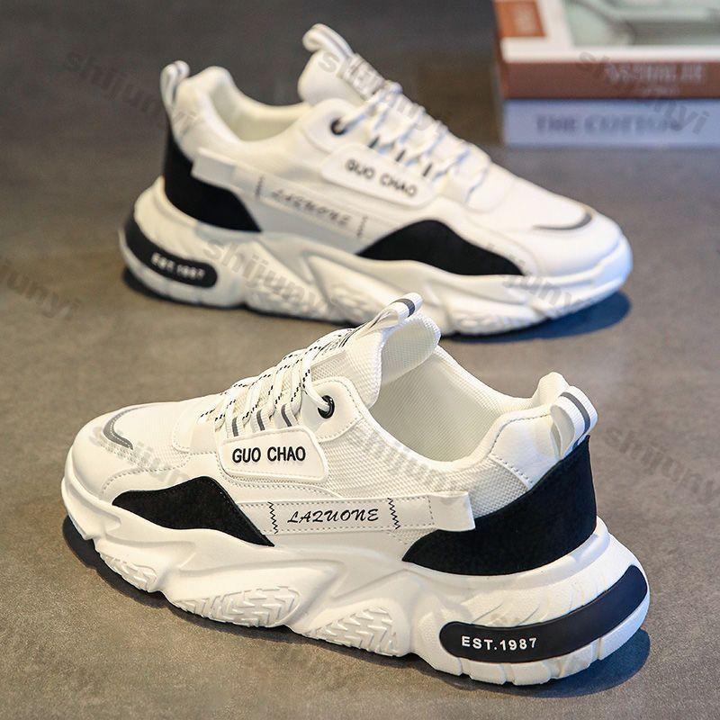 Men's Sports Casual Thick Sole Sneakers Comfortable Casual Shoes Wear-resistant Breathable Soft Sole Sports Shoes Tenis Hombres