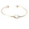 Minimalist Heart Knot Twisted Line Open Cuff Bracelet for Women