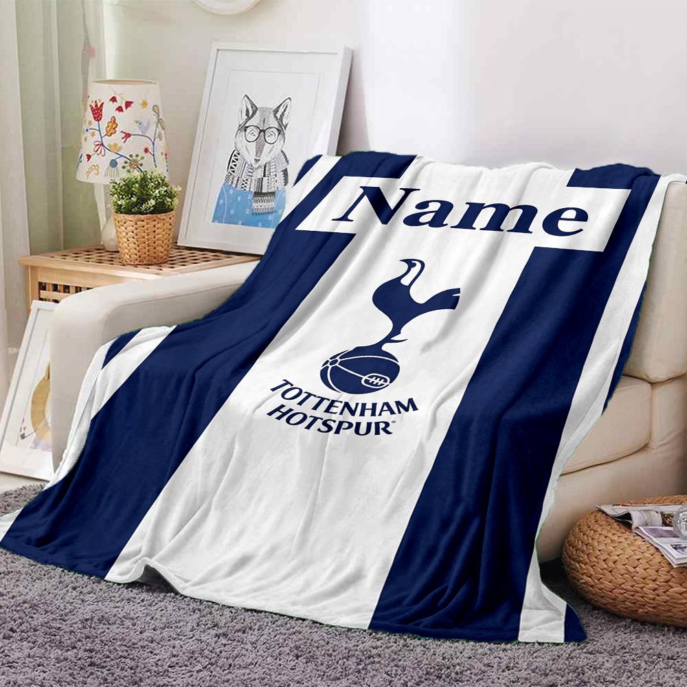 Custom Name Tottenham Hotspur Theme Printed Blanket Perfect For Couch Bed Travel Outdoor Use Machine Washable Cozy Durable