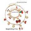 Set Collana e Bracciale Vintage Ciliegia Amore Perla Sintetica, Catena Clavicola dal Design di Nicchia, Gioielli Versatili Stile Dolce & Cool