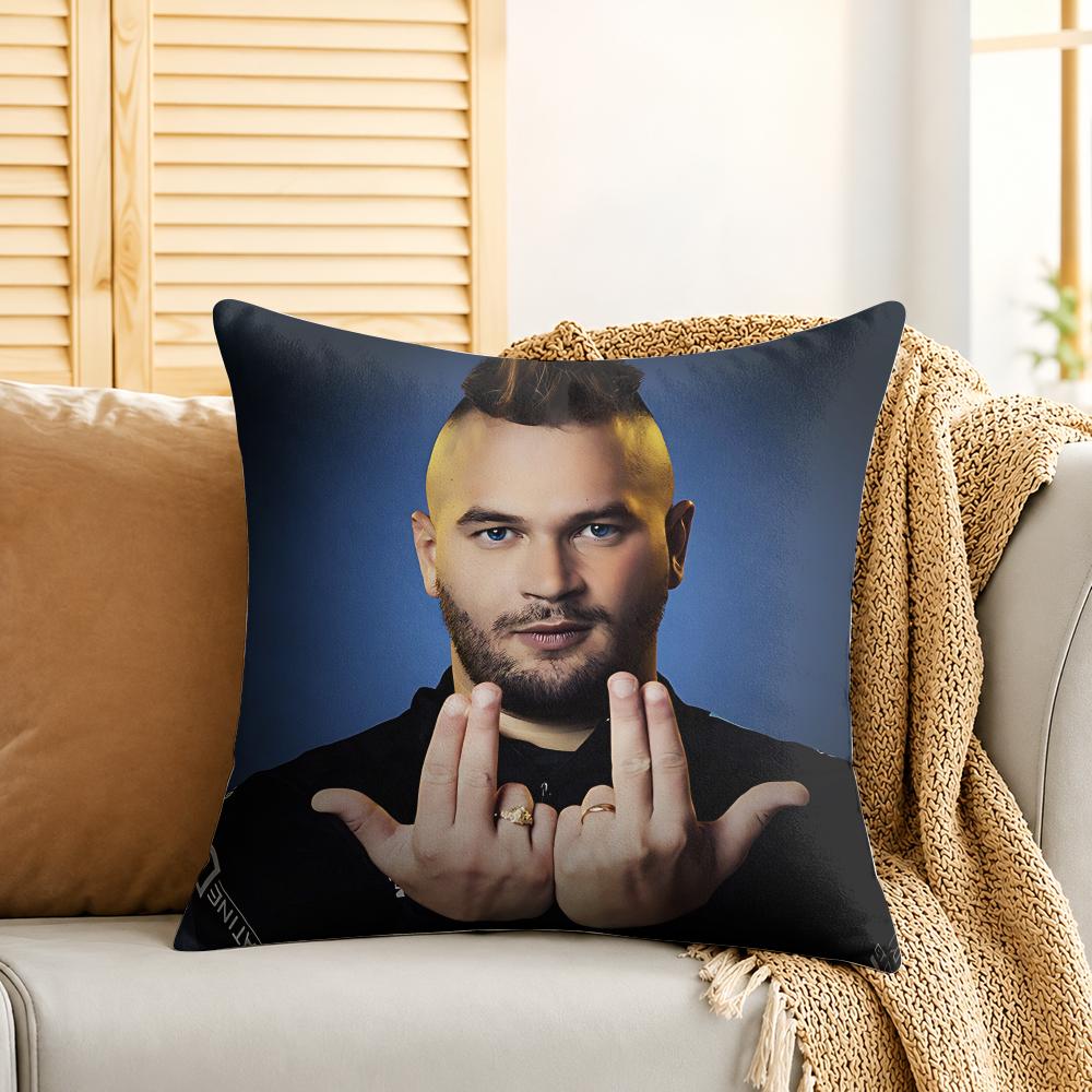 JUL Singer Rapper Cushion Cover Silky Short Plush Invisible Zipper Dustproof Sofa Pillow Case For Home Decor