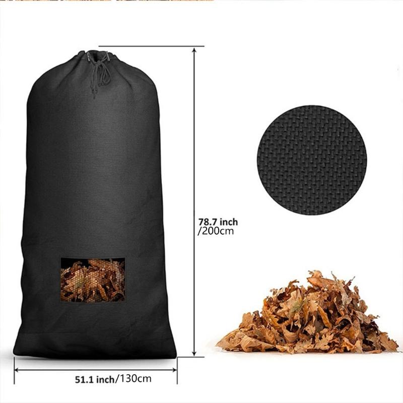 Easy Installation Leaves Collector Bag Equipped with Bottom Zippers for Quick Emptying Drawstring Closures for Riding Mowers