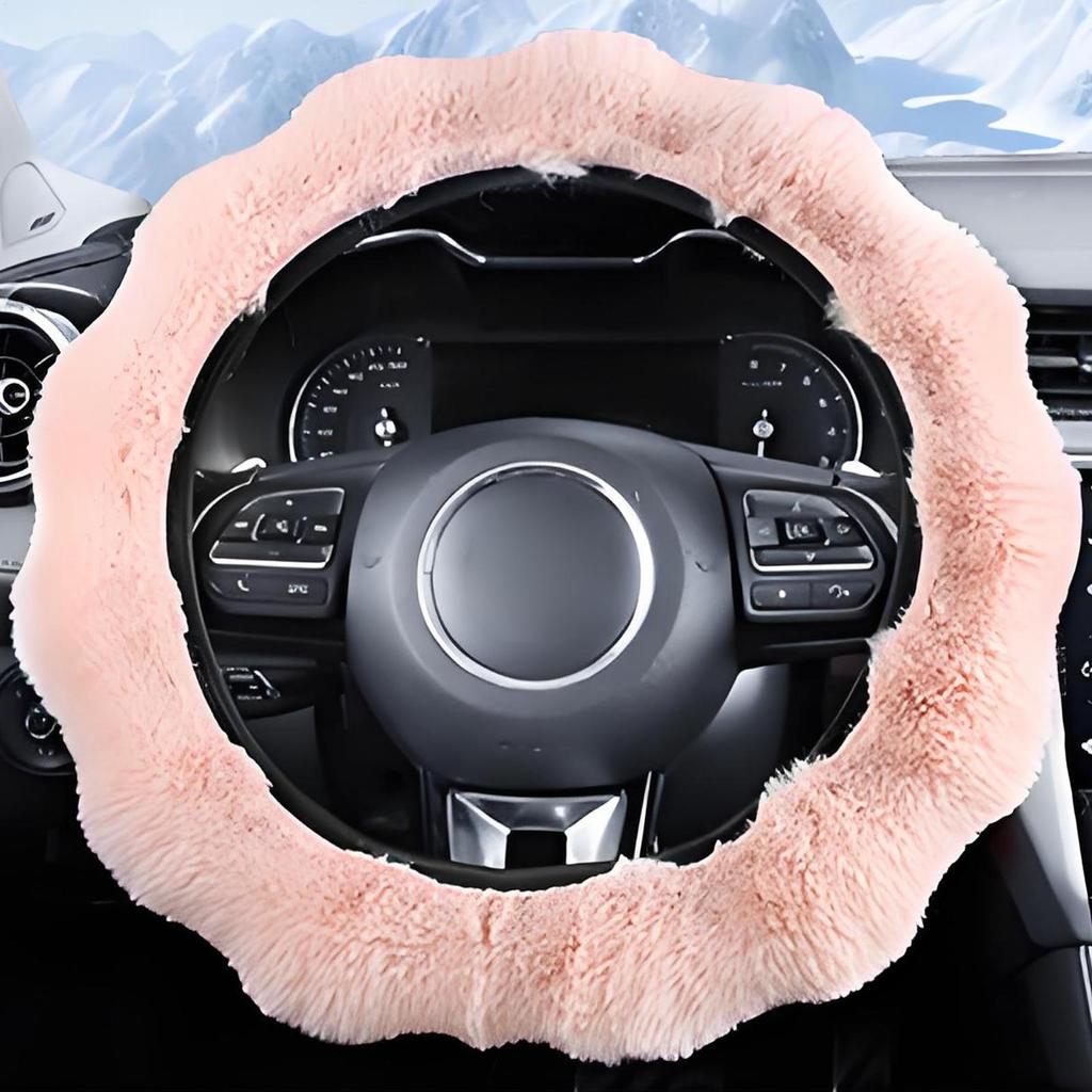 Plush Steering Wheel Cover Vehicle Interior Supplies Stuffed Steering Wheel Wrap For Drivers Men Women Sedans Trucks SUVs RVs