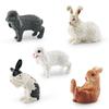 Realistic Rabbit Farm Animal Figurine Set With Wash Face Sitting Dwarf And Lop Designs Ear