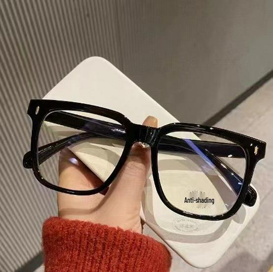 Retro Thick Black Frame Anti-Blue Light Glasses for Women & Men - Minimalist Design, No Prescription Needed