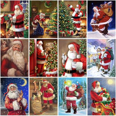 DIY Weihnachtsmann 5D Diamant Malerei voller runder Bohrer Weihnachtsgeschenk Winter Harz Stickerei Kreuzstich Home Decor Wandkunst