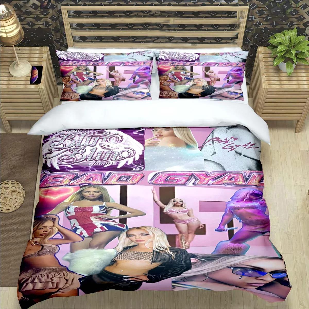 

Fashion Spain Hot Female Singer B-bad G-Gyal Print Bedding Set Duvet Cover Comforter Bed Youth Kids Girl Boys Luxury Gift 135x200cm