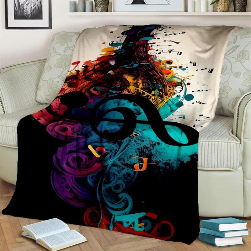 3D Colorful Musical Note Music Score Blanket,Soft Throw Blanket for Home Bedroom Bed Sofa Picnic Travel Office Cover Blanket Kid