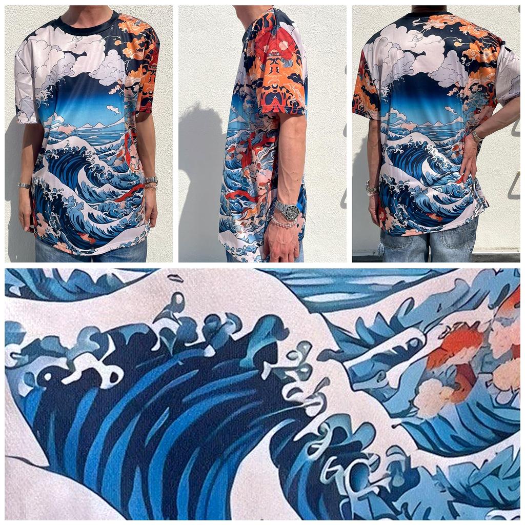 FashionBerry Japanese Print and Short Japanese American Kyoto Inbound "Okinawa Ura" T-Shirt, Men's Women's, Sleeve, Casual, Design, Japanese-Inspired,