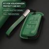 Leather Car Key Cover Case Protection Shell Keychainfor Vw Volkswagen Gti Golf 7 Mk2 Mk7 Polo Tiguan T-Cross T-Roc Touran