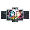 Abstract Colorful Buddha Face 5 Piece Five Panel Wall Canvas Print Modern Art Poster Picture Home Decor Gift For Him Her