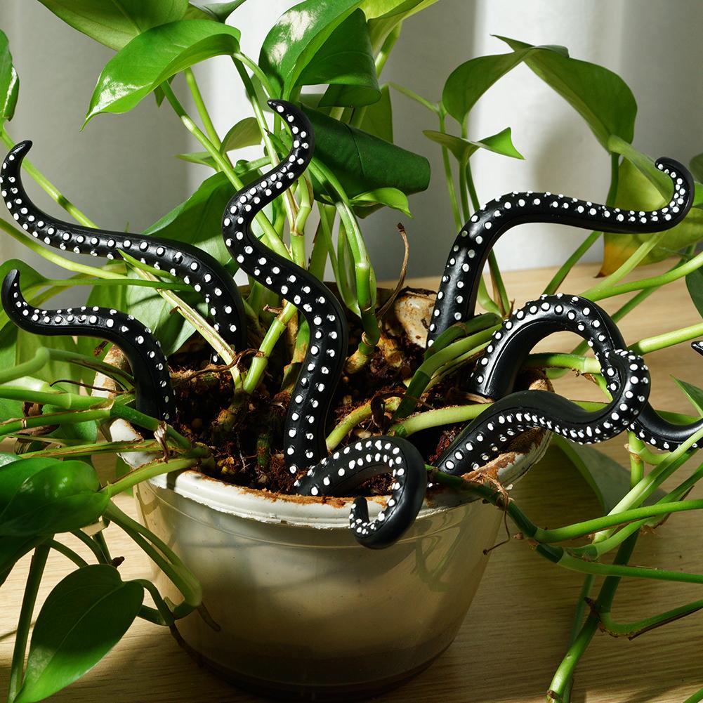7PCS Octopus Tentacle Stakes Sea Tentacle Funny Halloween Resin Flowerpot Decoration Plant Ornaments Octopus Plant Post