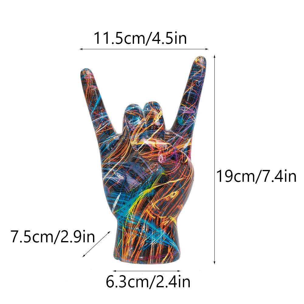 Latest Product Graffiti Rock Gesture Water Transfer Resin Ornaments Home Use Bedroom Tabletop Porch Decoration Crafts