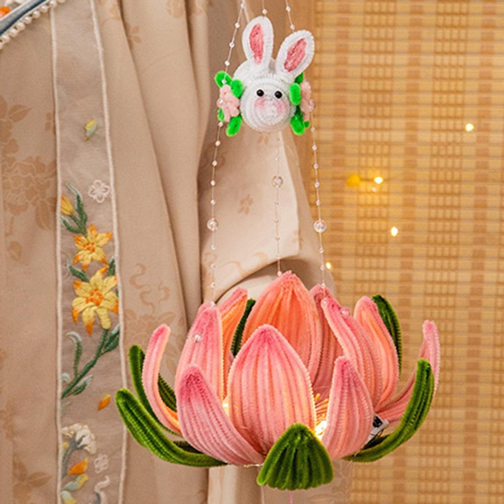 DIY Material Bag Bell Flower Lantern Chinese Style DIY Mid-Autumn Glowing Lantern  Toy