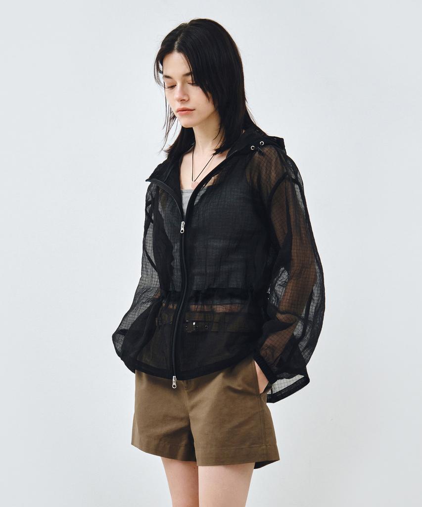 Mongdol Flare Hooded Windbreaker Black Mdjp027Black