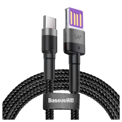 Baseus Cafule USB To USB-C Cable Huawei Supercharge, QC 3.0, 5A 1M (Black-Gray)