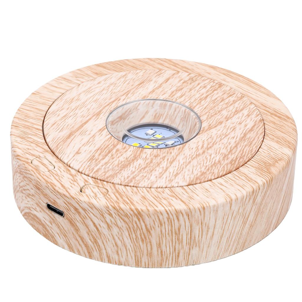 Rotating LED Display Base 8 Light Modes 4 Speeds Silent Turntable for Crystal Ball Glass Art Jewelry