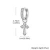 Hiphop Cross Hoop Earrings for Men Women,Crystal Zircon Inlay Metal Cross Huggies Earrings,Cool Pop Punk Jewelry Gift